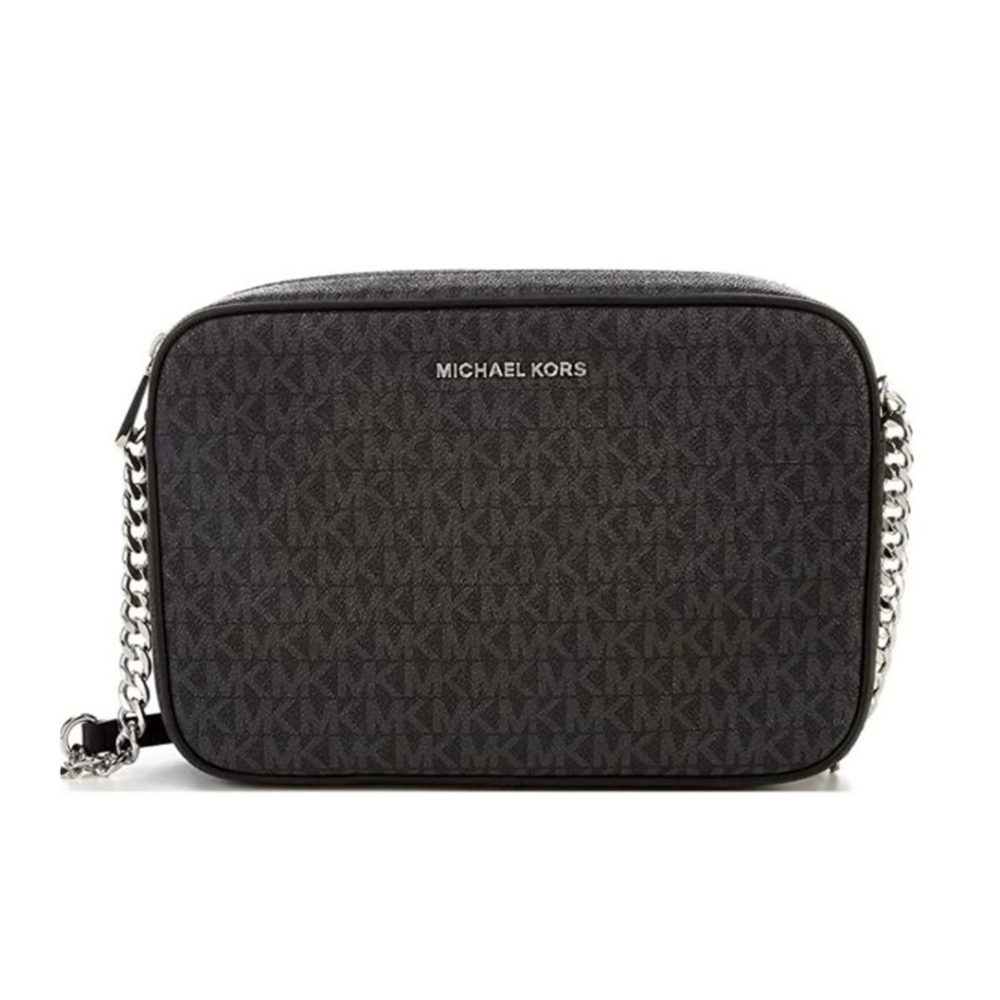 Michael Kors Black Jet Set Crossbody Bag Signature Logo NWT